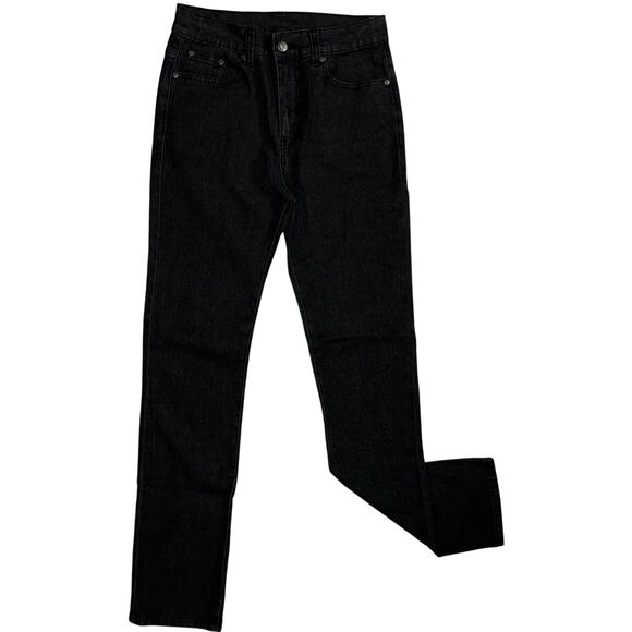 NEW DG2 Diane Gilman Denim Jeans Size 4 Tall Black Stretch Straight Leg NWT - Picture 1 of 7